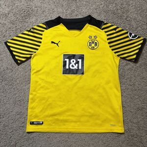 Puma Borussia Dortmund Soccer Jersey Yellow 2021-22 Home Kit Youth Size Medium